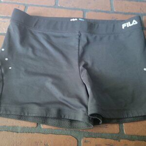 Fila Sport Performance Shorts Running Pull on Stretch Black Athlete Size Large